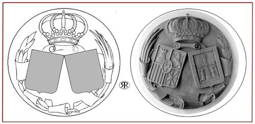 Escudo doble, España y Oviedo. Obra del autor.