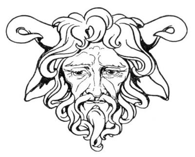 Fauno. Dibujo de un documento antiguo.